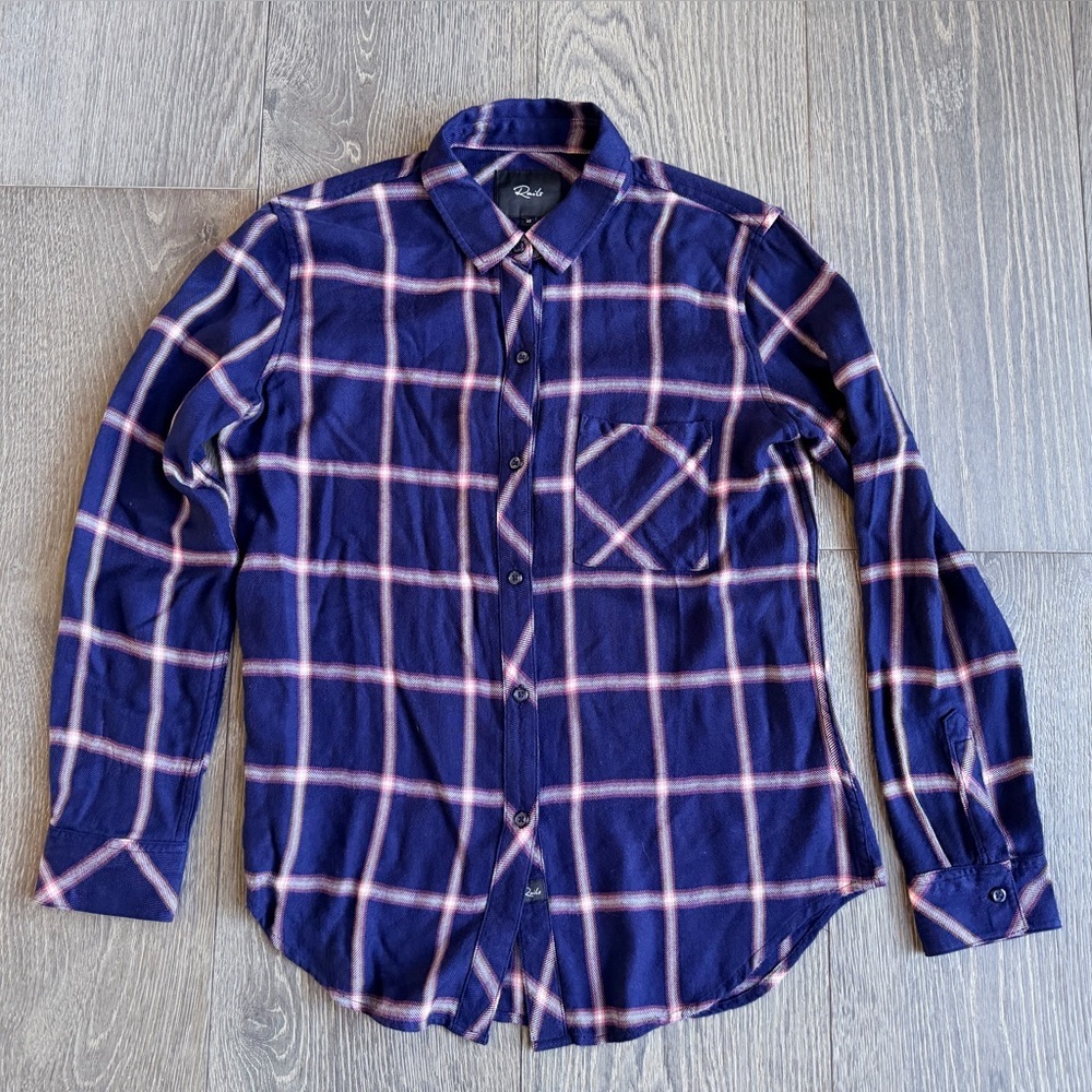 Rails Hunter Buttondown Shirt in Sapphire Magenta Size XS